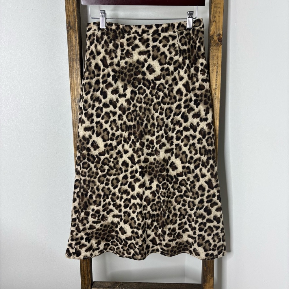 VOY Leopard Print Midi Skirt S